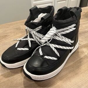 Nine West Puffy Black and White Winter Boots